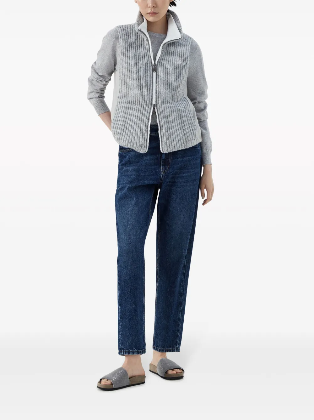 Brunello Cucinelli Relaxed Cashmere Jumper In Grey