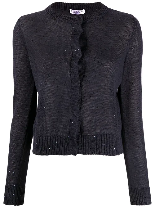 Cardigan à design brodé de sequins - Brunello Cucinelli - Modalova