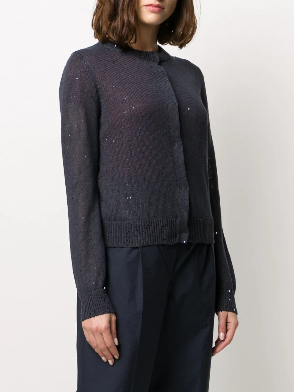 Brunello Cucinelli Vest met pailletten Blauw