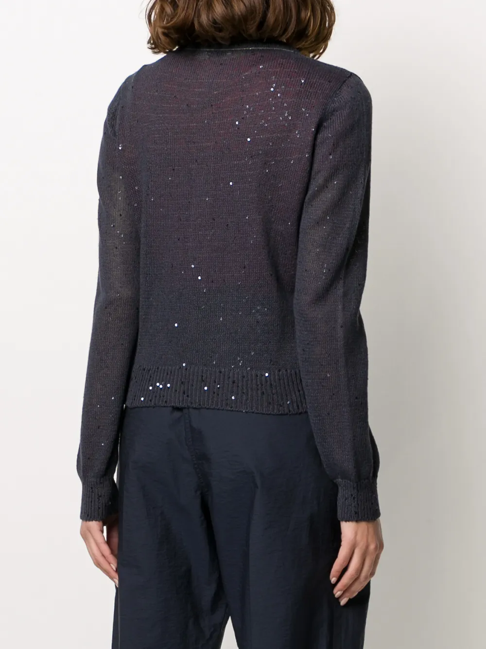 Brunello Cucinelli Vest met pailletten Blauw