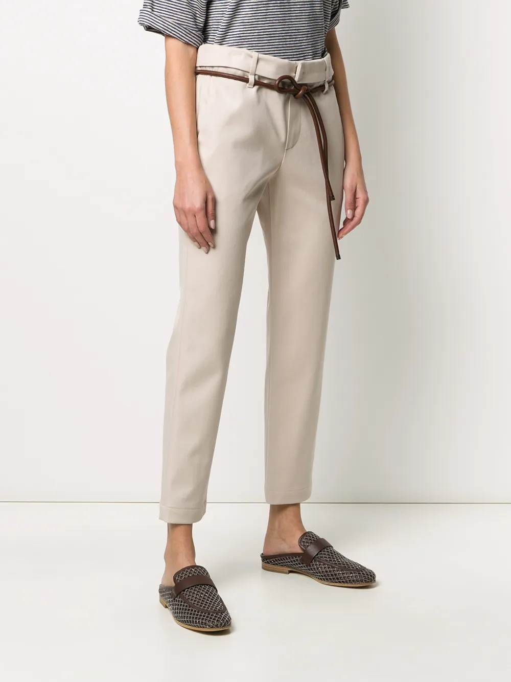 Brunello Cucinelli Broek met ceintuur Beige