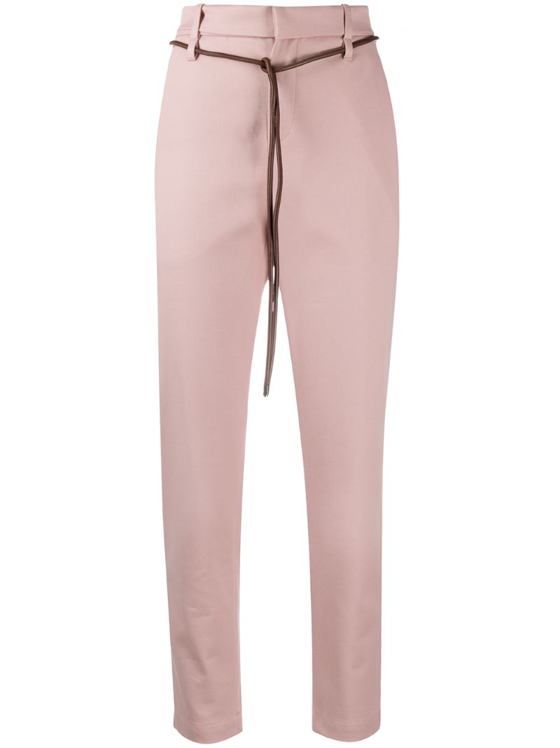 Brunello Cucinelli High-waisted Tapered Trousers In Pink