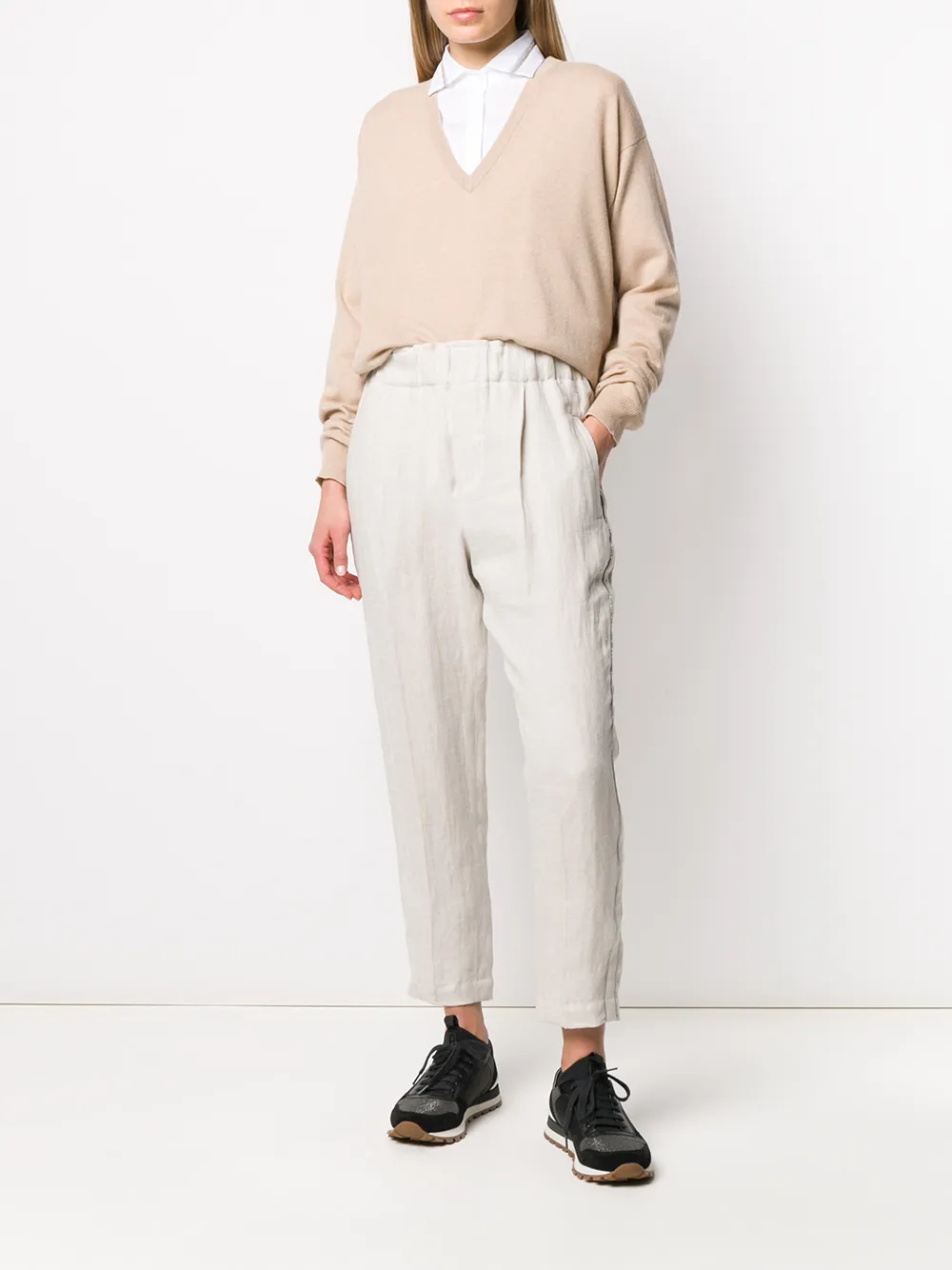 Brunello Cucinelli Slim-fit broek - Beige