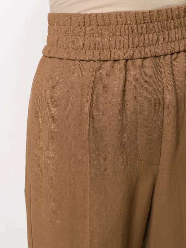 パンツ Brunello Cucinelli Chocolate Brown Trousers With Elasticated Brunello Cucinelli Chocolate Brown Trousers With Elasticated