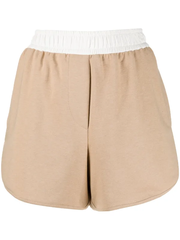 high waisted track shorts