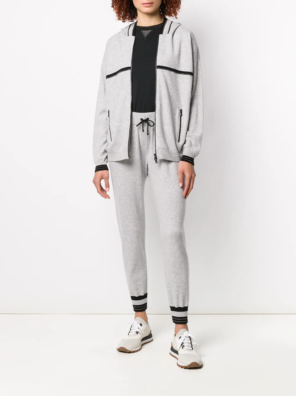 Brunello Cucinelli Trainingsbroek met gestreepte afwerking - Grijs