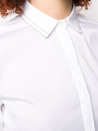 bead-trimmed point-collar shirt展示图