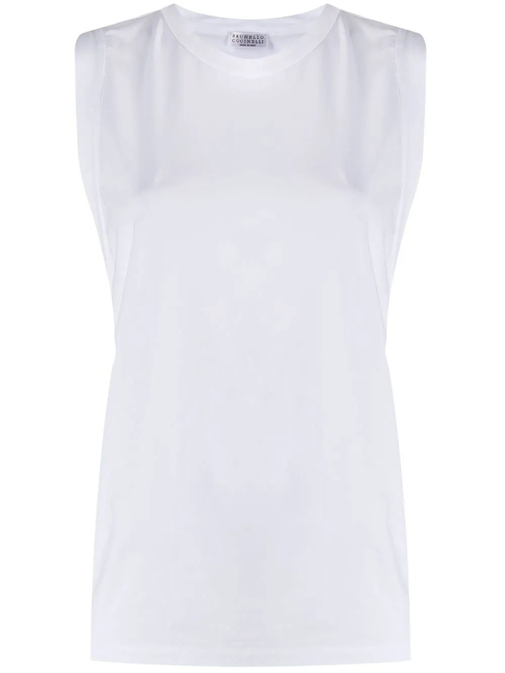 Brunello Cucinelli White Basic Tank Top In White