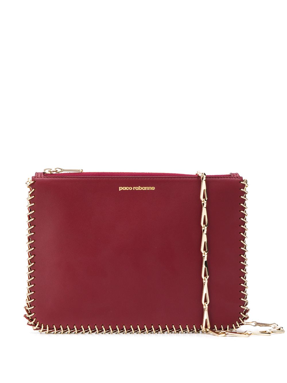 Rabanne Chain Link Clutch In Red