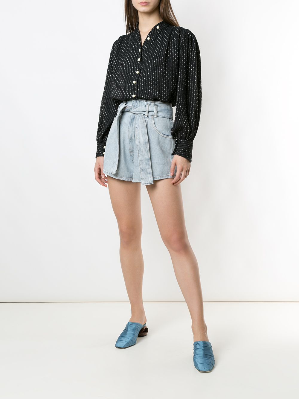 фото Framed Bellary denim paperbag waist shorts