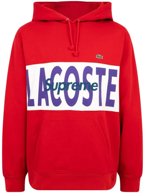 豊富な大得価 Supreme - Supreme LACOSTE Logo Panel Hooded ラコステ