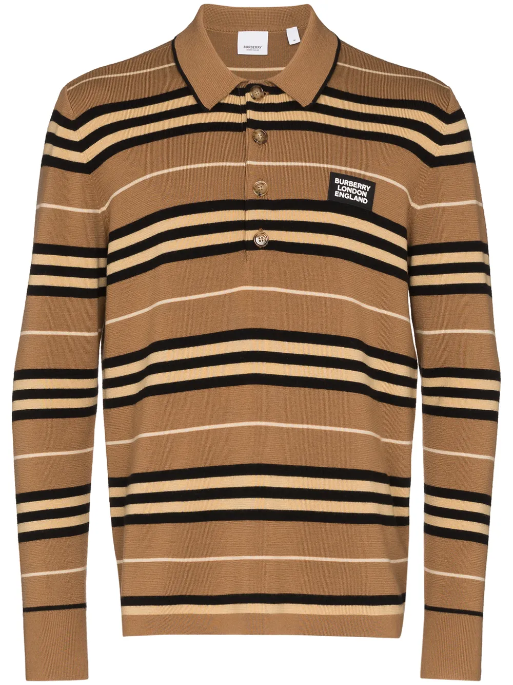 фото Burberry рубашка-поло rigby в полоску icon stripe