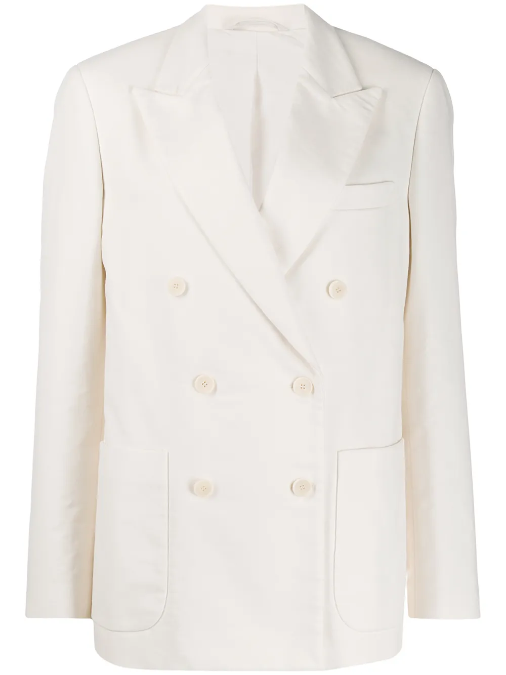 Ex Miss Selfridge Womens Ivory Long Double Breasted Smart Button Blazer Jacket