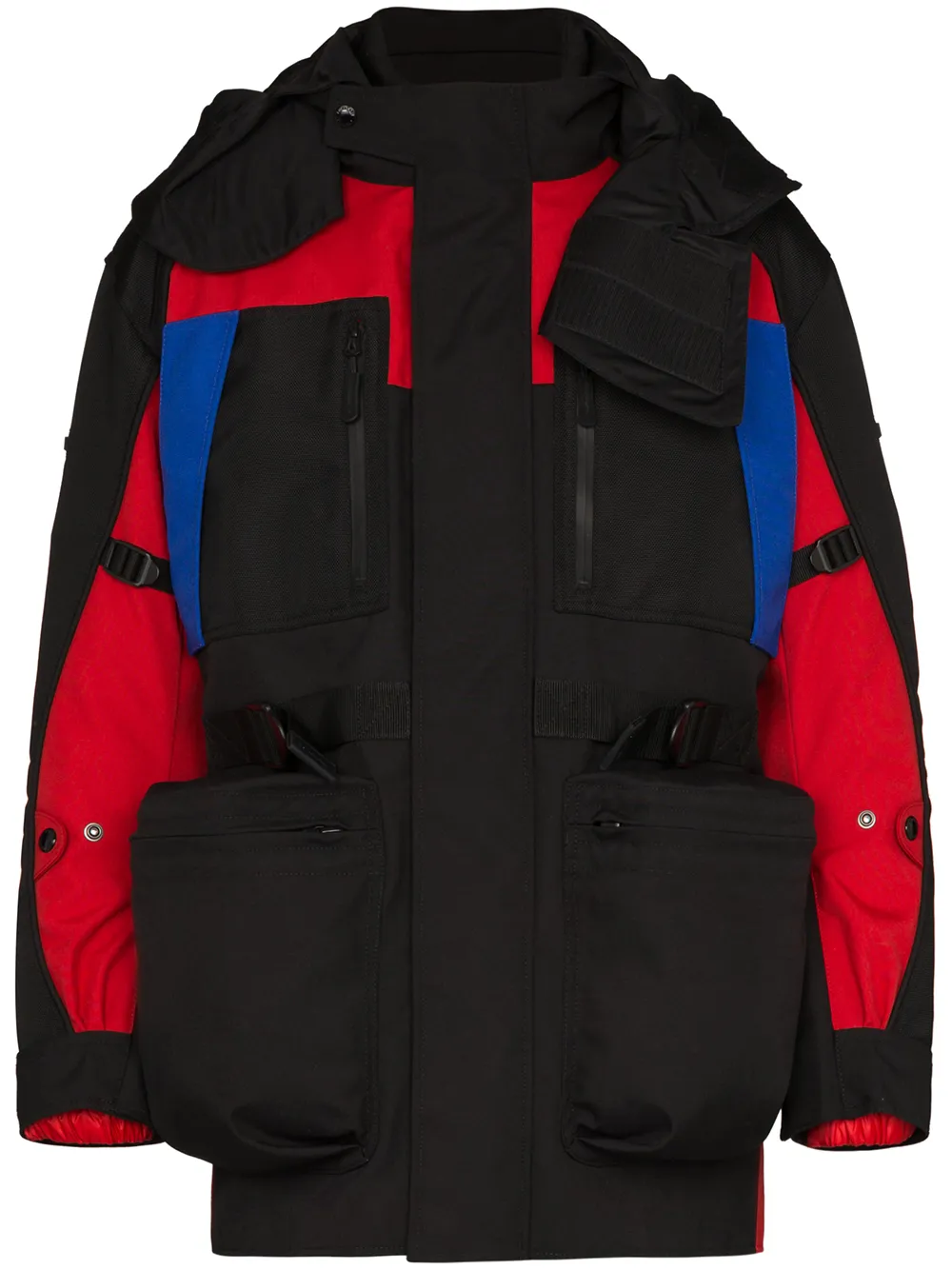 Burberry Detachable Puffer Colour-block Jacket In Black