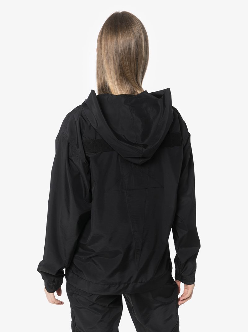 Shop Rick Owens X Champion Zip-up Hooded Windbreaker In Black