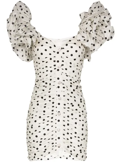 polka dot puff sleeve dress