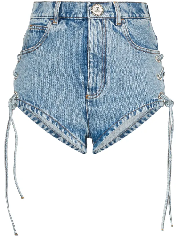 jean shorts with tie