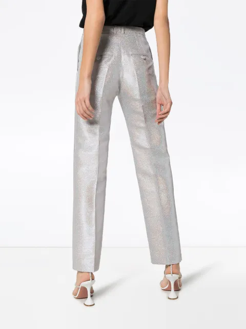 Paco Rabanne Iridescent slim-leg Trousers - Farfetch