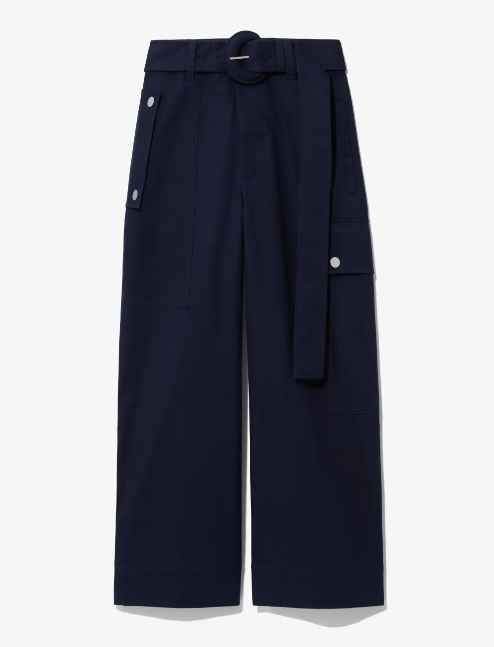 Image of Proenza Schouler White Label Cotton Belted Cargo Pants navy/blue