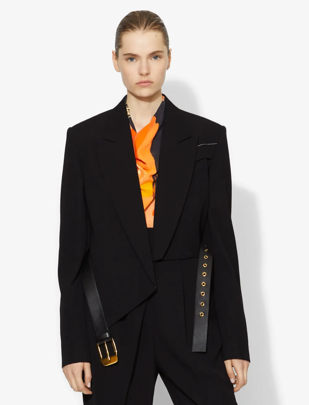 Image of Proenza Schouler Cropped Belted Blazer black