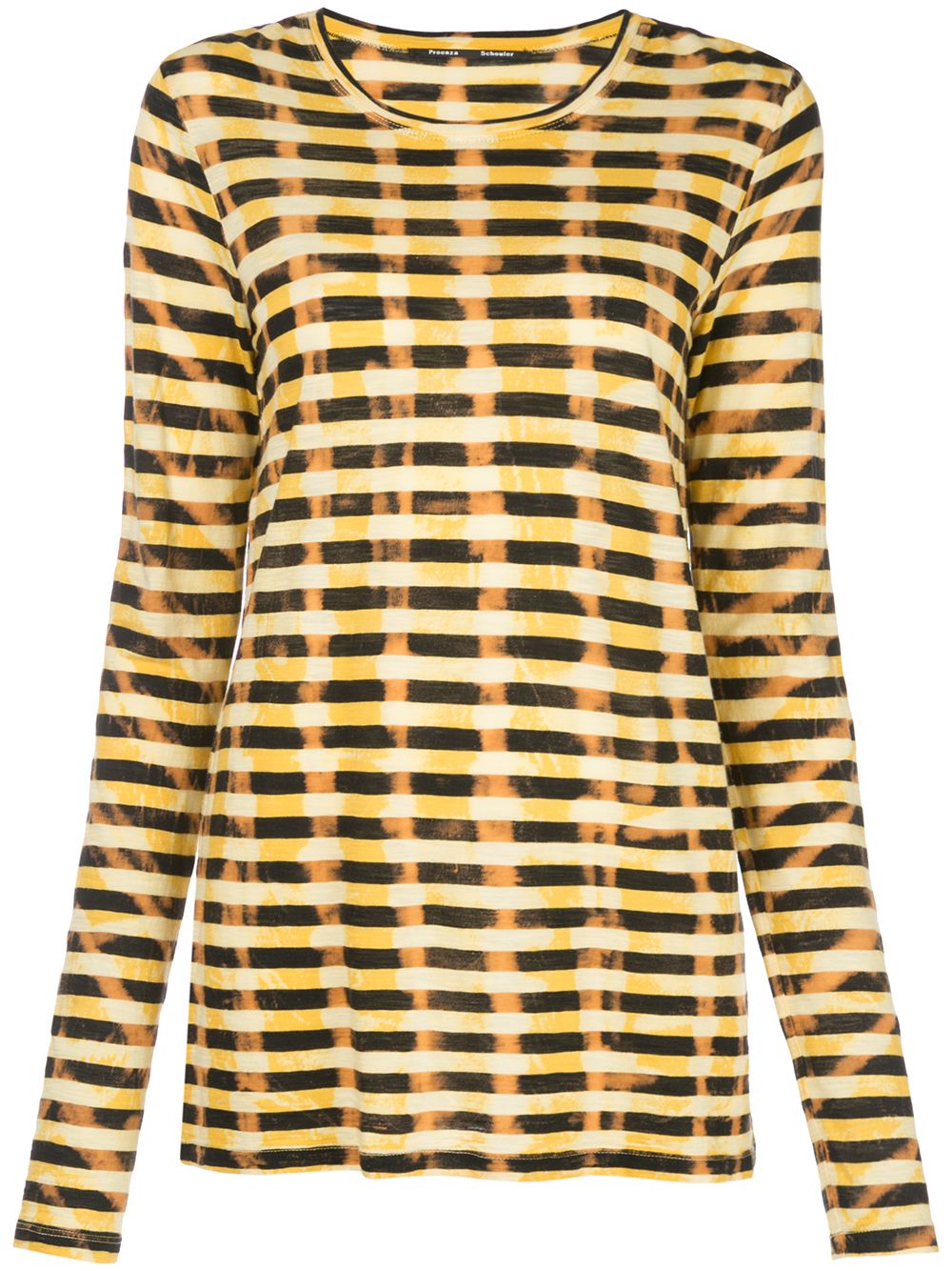 Shop Proenza Schouler Striped Tie Dye Long Sleeve T-shirt In Yellow