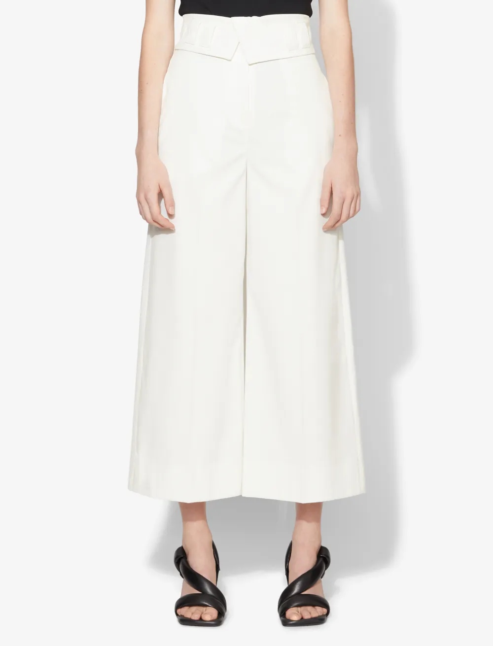 Image of Proenza Schouler Lightweight Suiting Foldover Culottes off white