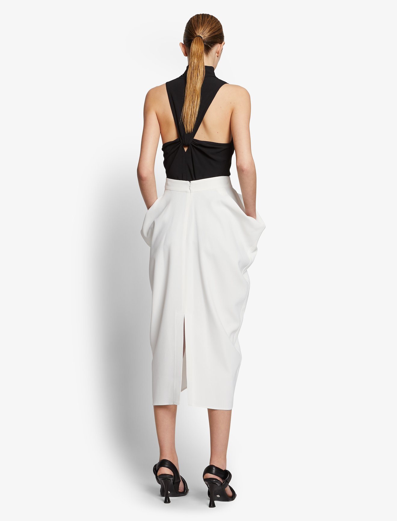 Lightweight Crepe Draped Skirt #2