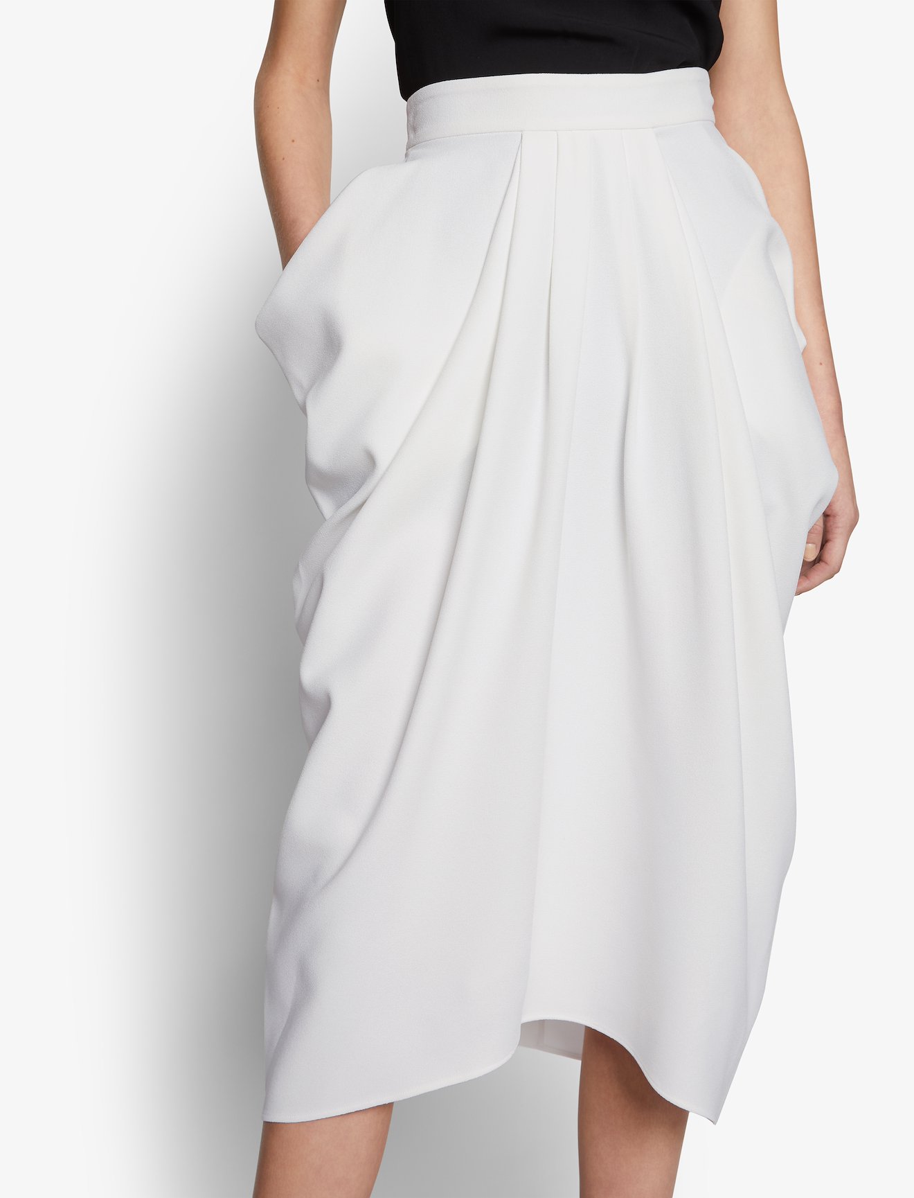 Lightweight Crepe Draped Skirt #3