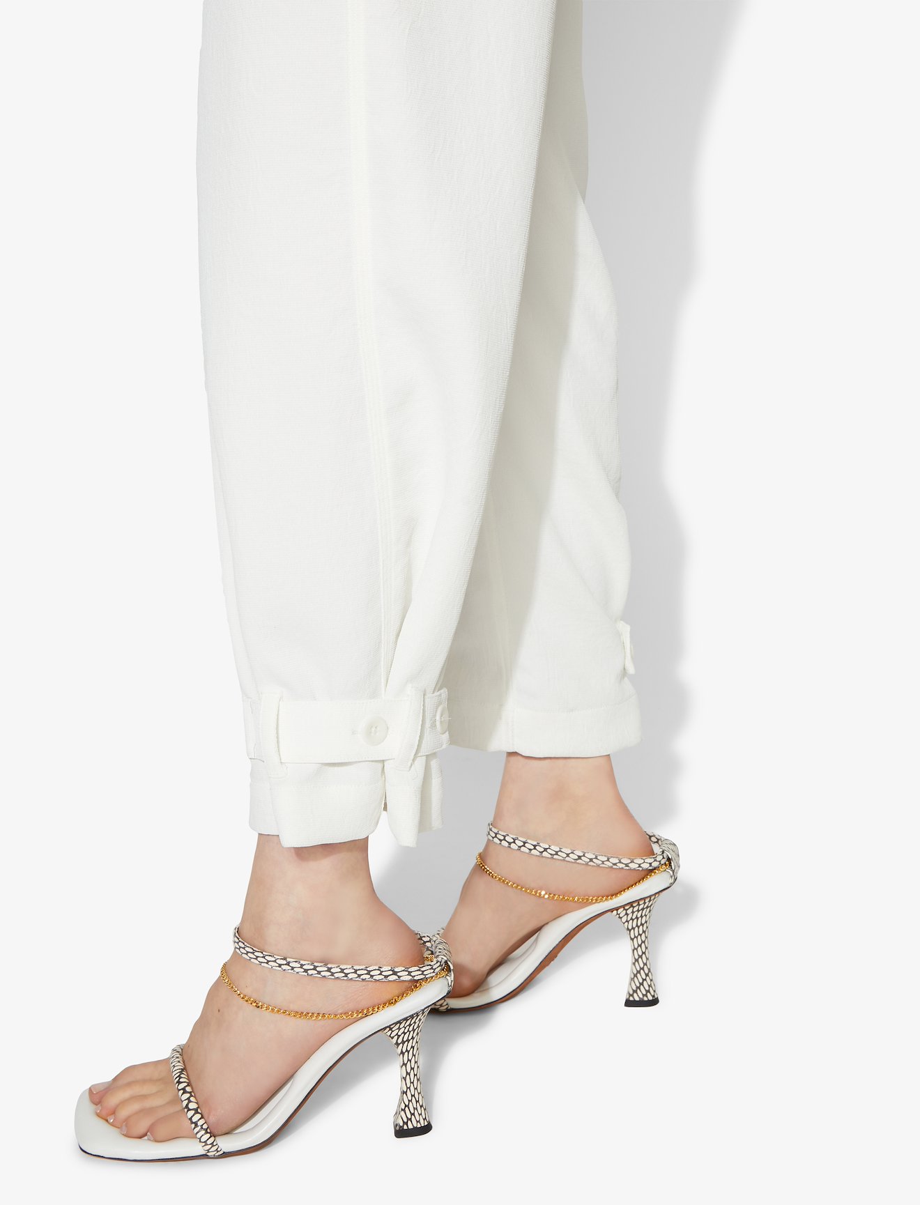 Rumpled Pique Belted Pants #3