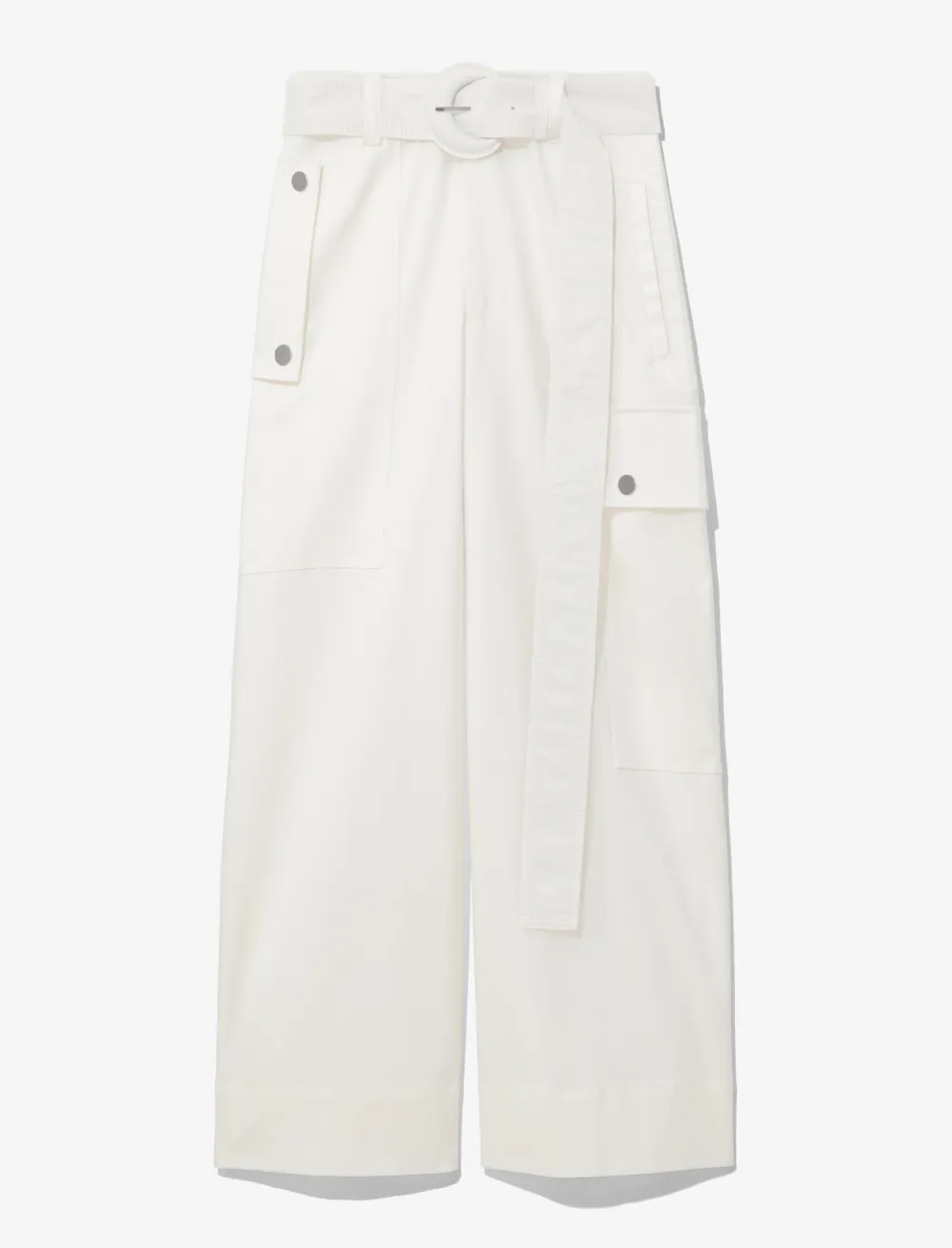 Image of Proenza Schouler White Label Cotton Belted Cargo Pants off white