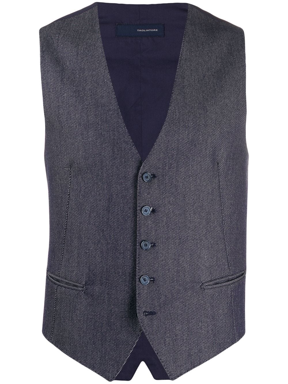 Tagliatore Brian Fitted Waistcoat In Blue