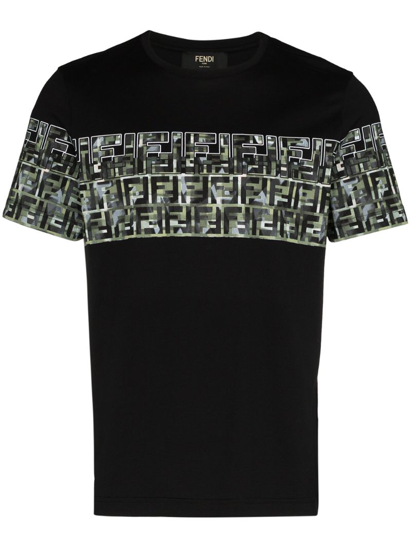 FENDI CAMOUFLAGE LOGO PRINT T-SHIRT