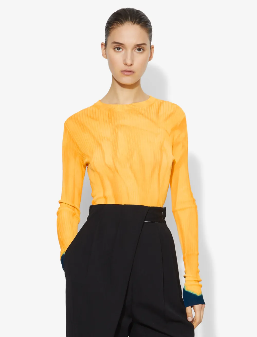Image of Proenza Schouler Dipped Tie Dye Knit Top orange/blue/yellow XS
