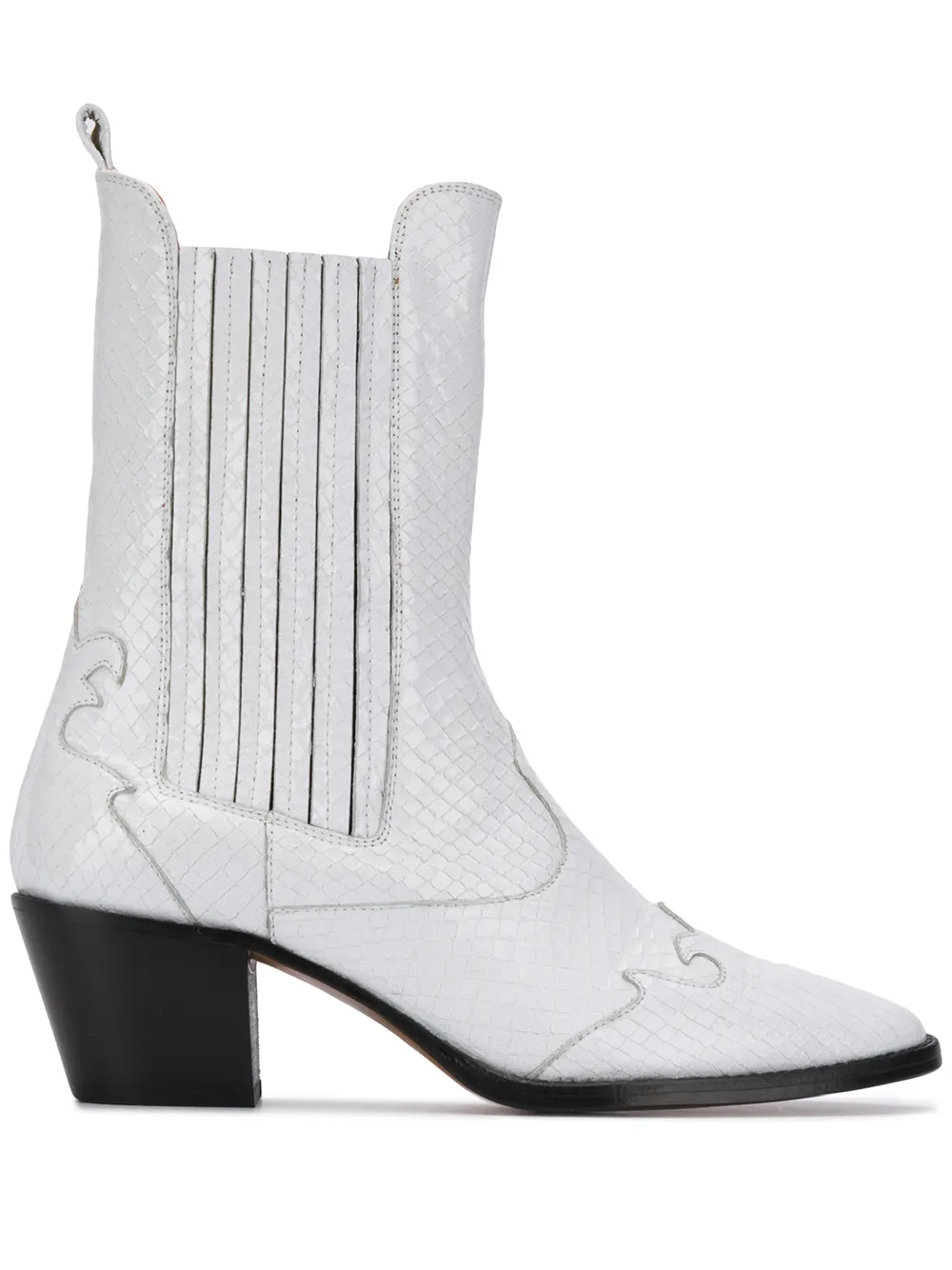 Paris Texas snakeskin effect cowboy boots White
