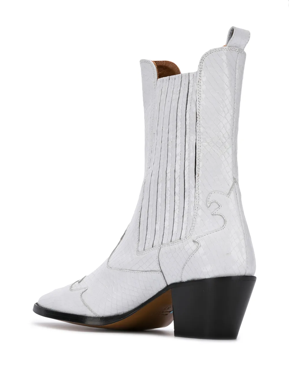 Paris Texas snakeskin effect cowboy boots White