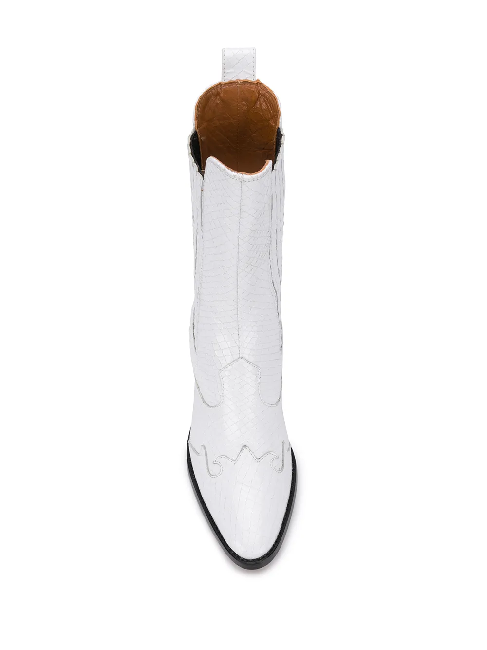 Paris Texas snakeskin effect cowboy boots White