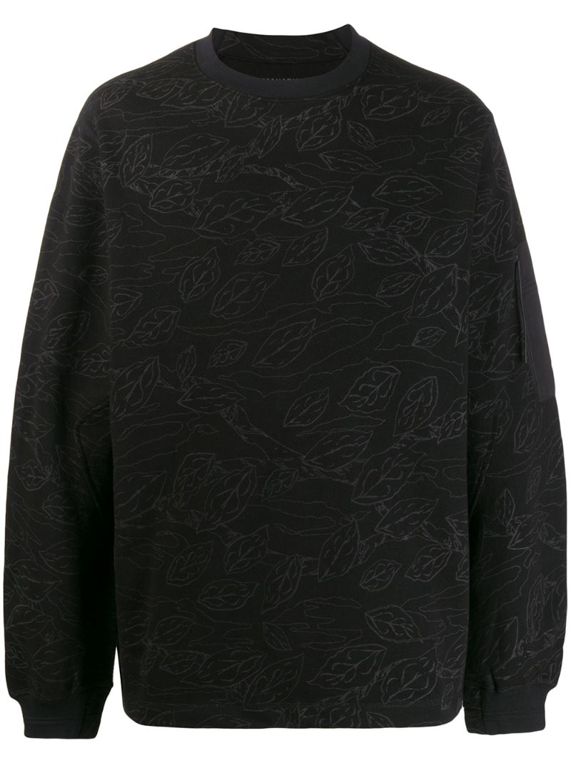 Maharishi Leaf-print Sweatshirt In Black