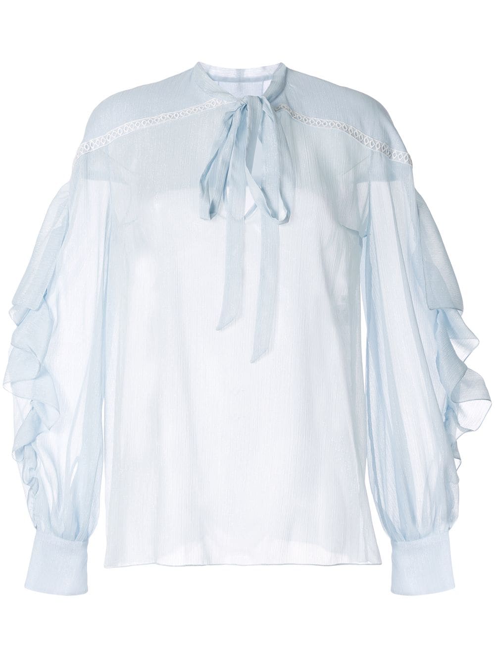 фото Ingie Paris pussy-bow sheer blouse