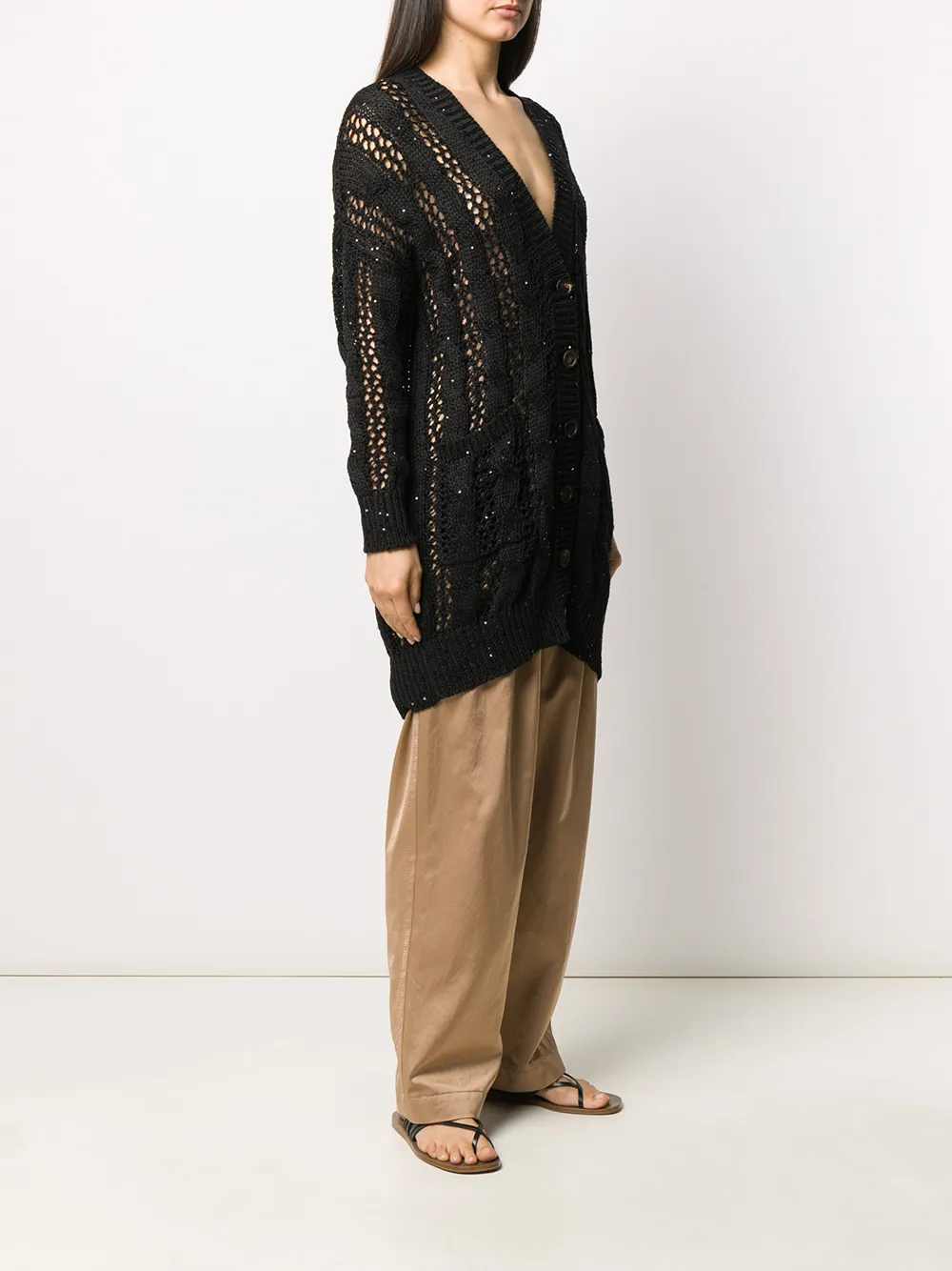 Brunello Cucinelli Ribgebreid vest Zwart