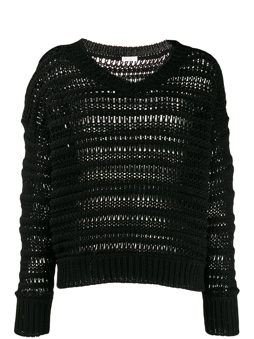 black loose knit jumper