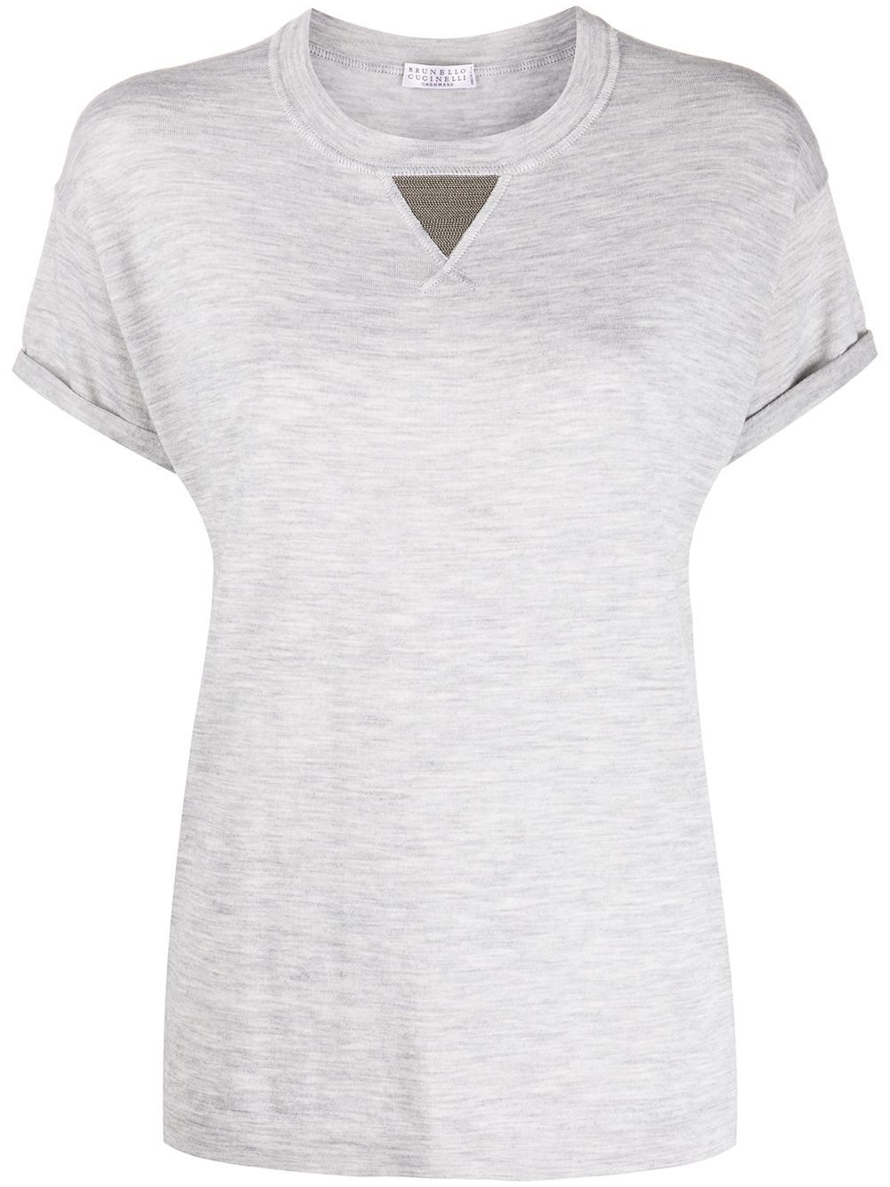 Brunello Cucinelli Triangle Detail T-shirt In Grey