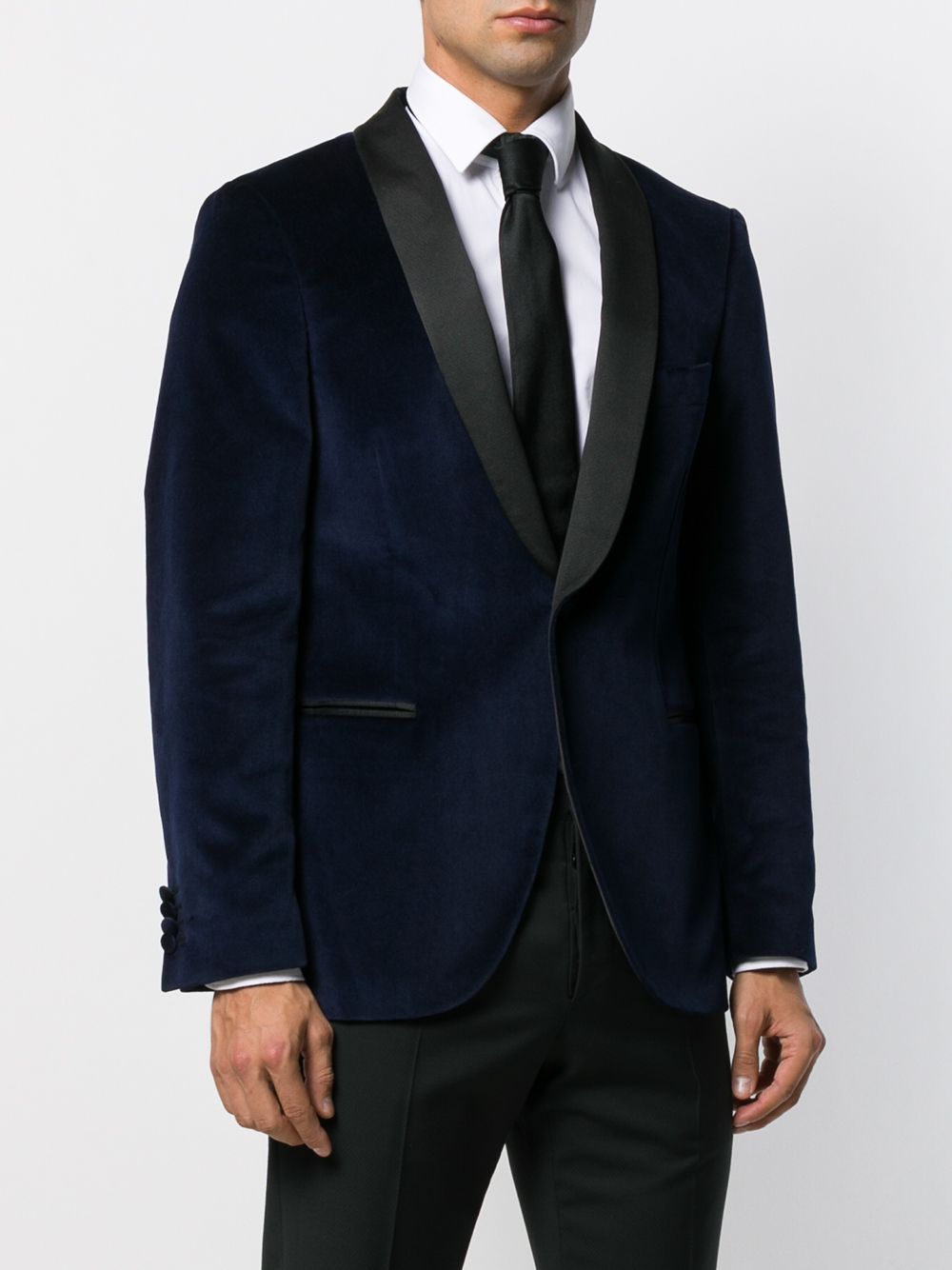 фото MP Massimo Piombo velvet-effect single-breasted blazer