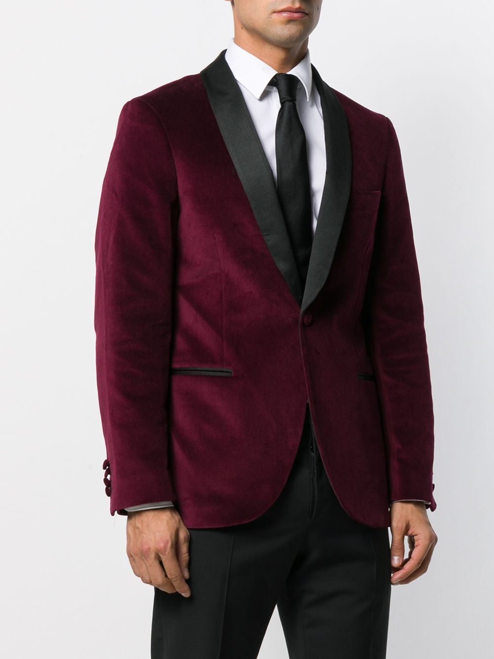 фото MP Massimo Piombo velvet-effect single-breasted blazer