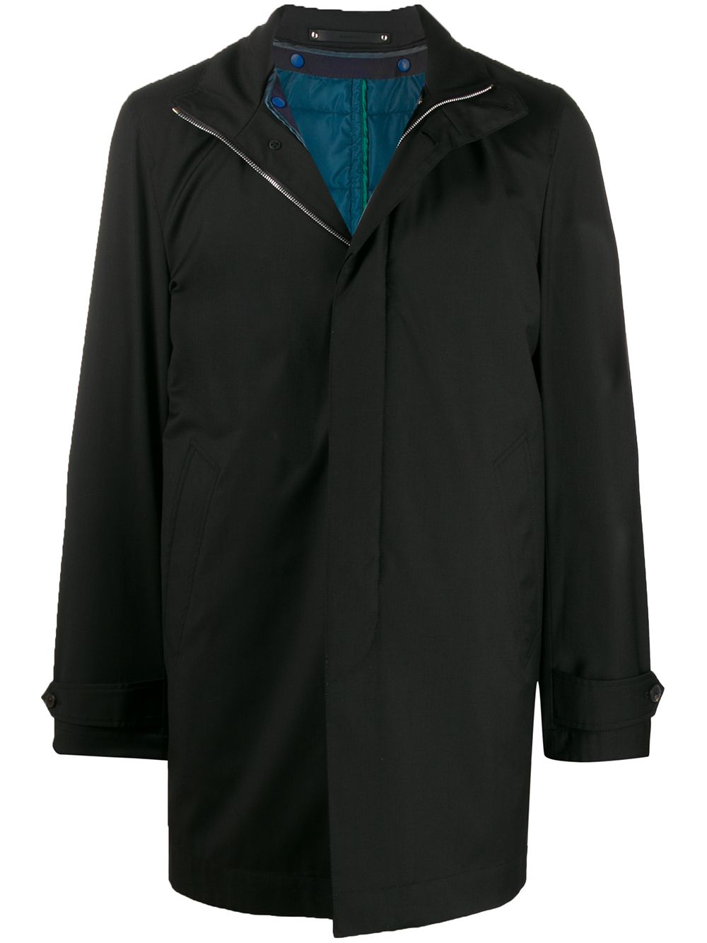Paul Smith Single-breasted Fitted Coat In Black
