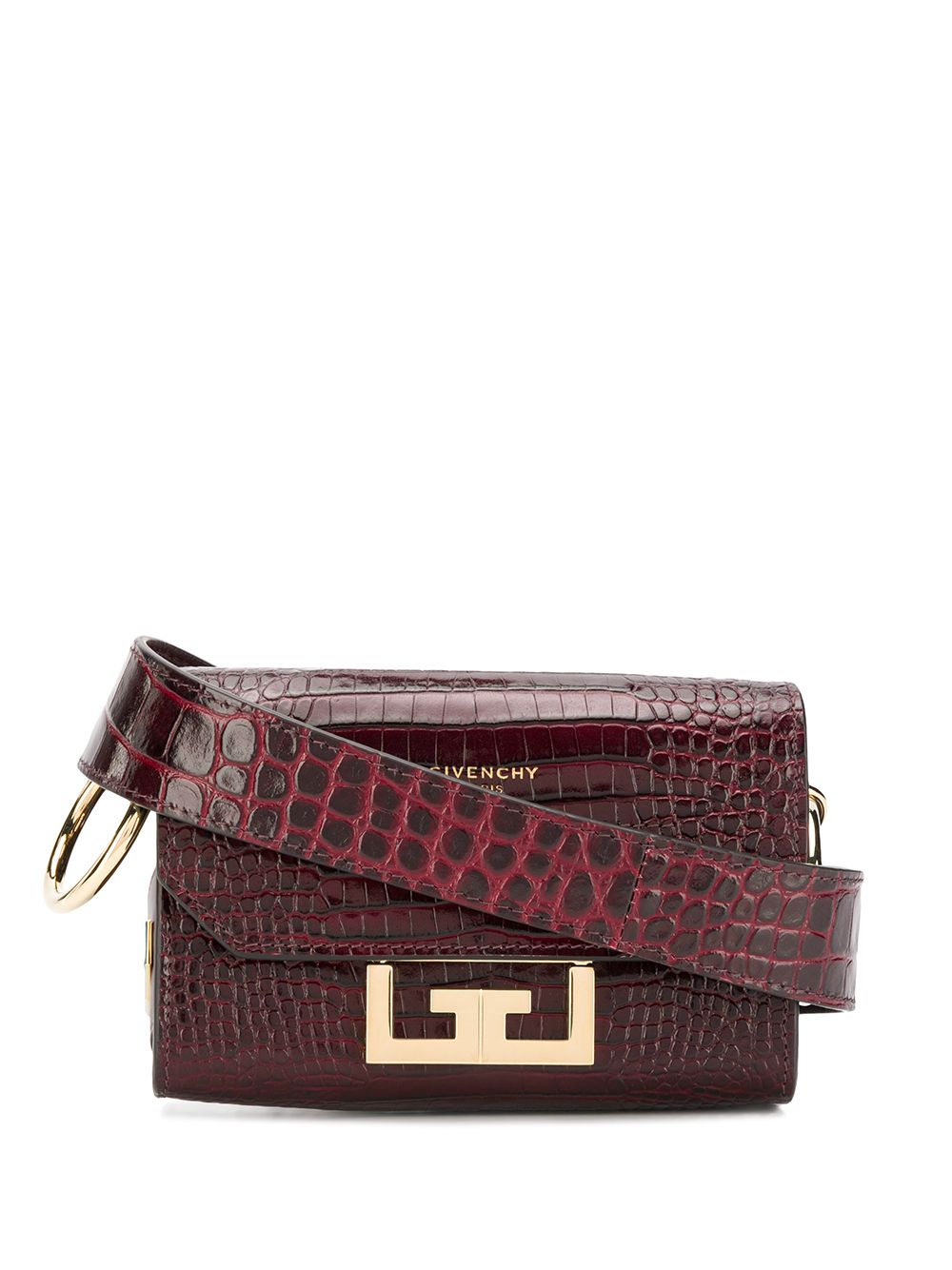 Givenchy Crocodile-embossed Nano Eden Bag In Red