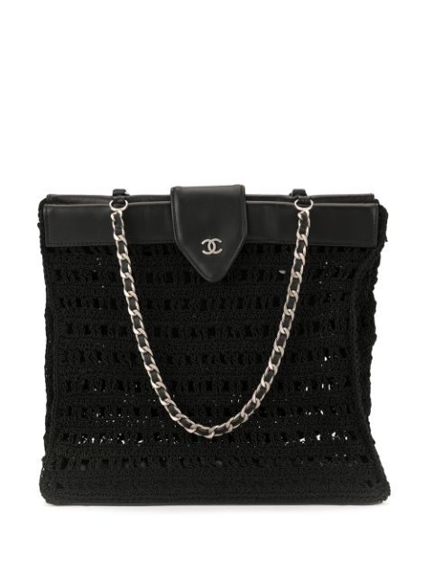 Cheap HOT SALE CHANEL 1998 CC woven tote Women