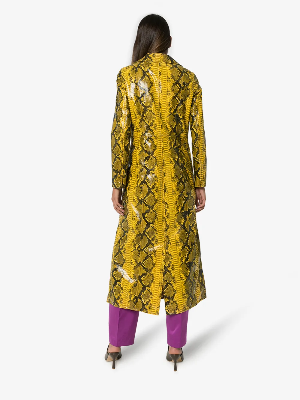 STAND STUDIO SASHA SNAKE PRINT FAUX LEATHER COAT