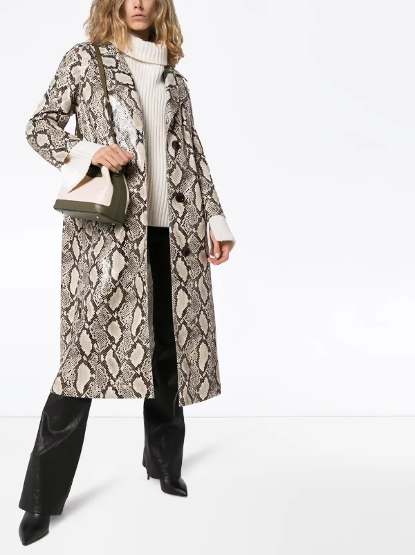 snake print duster coat
