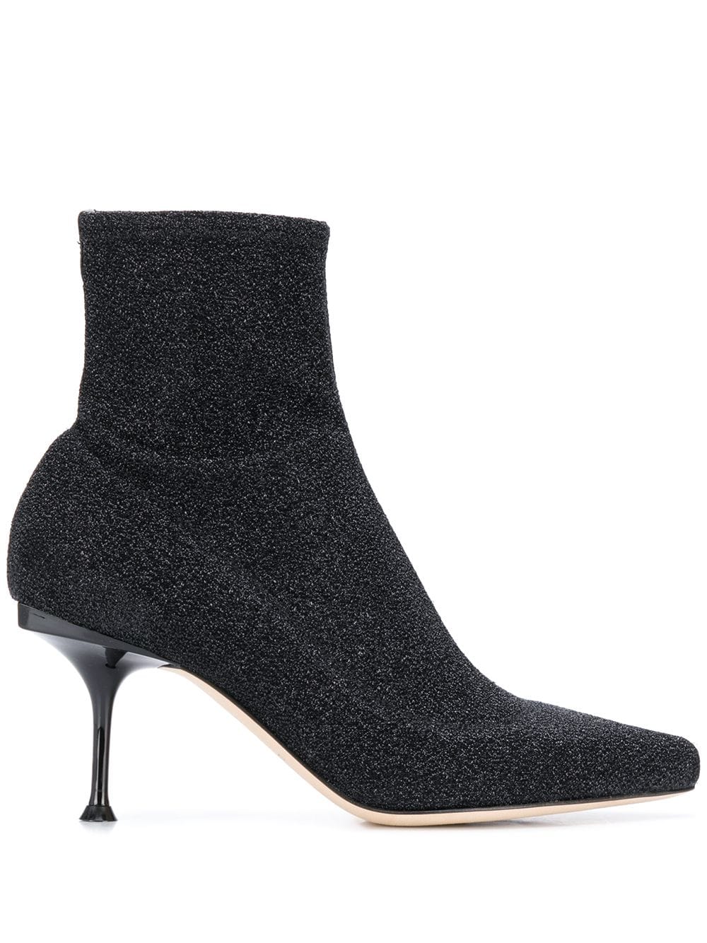 Sergio Rossi Lurex Ankle Boots In 黑色