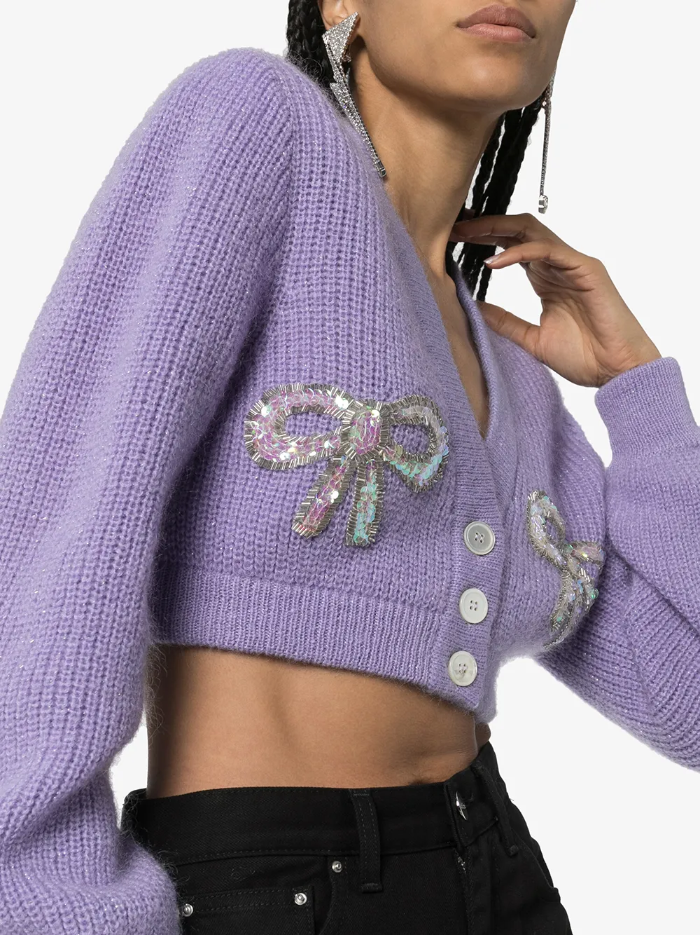 alessandra rich cardigan purple